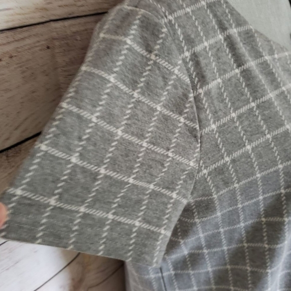 JANE & DELANCEY gray white Windowpane plaid midi Shift Dress Women's XS Cute EUC - Picture 7 of 10